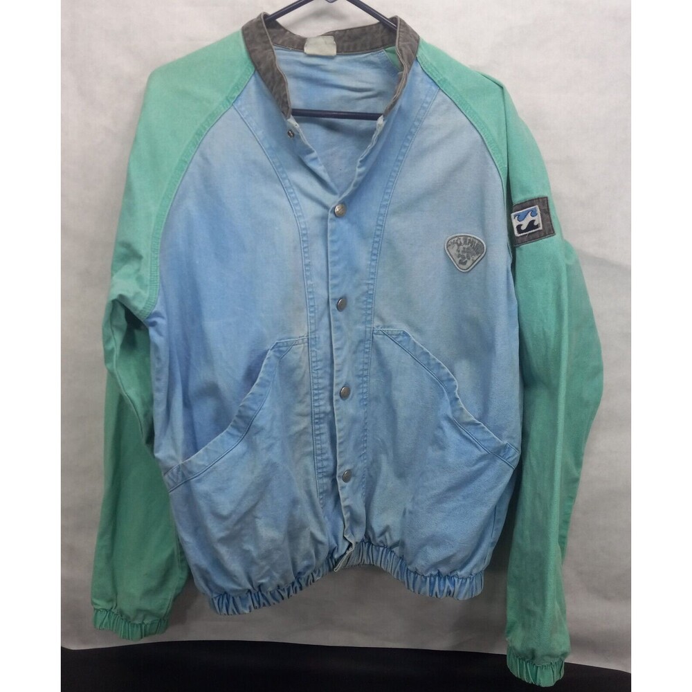 Vintage 80’s Billabong Canvas Jacket Surf Skate Men's Size Large Teal Green Blue